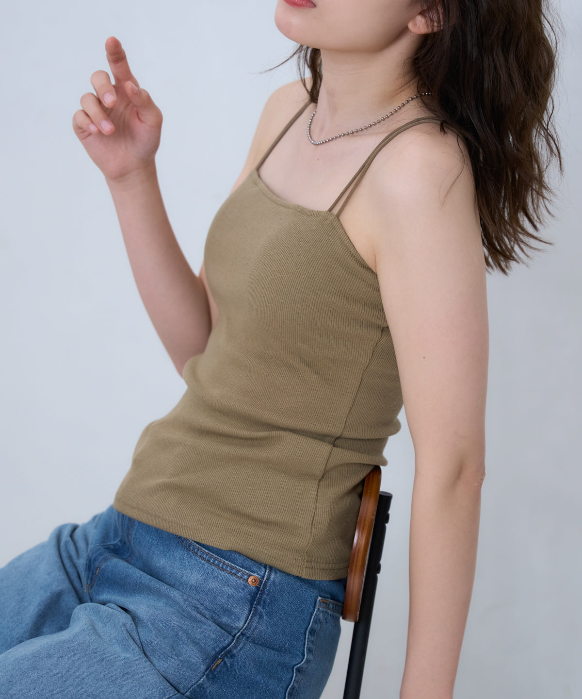 カップ付きダブルストラップキャミソール/ベアトップ