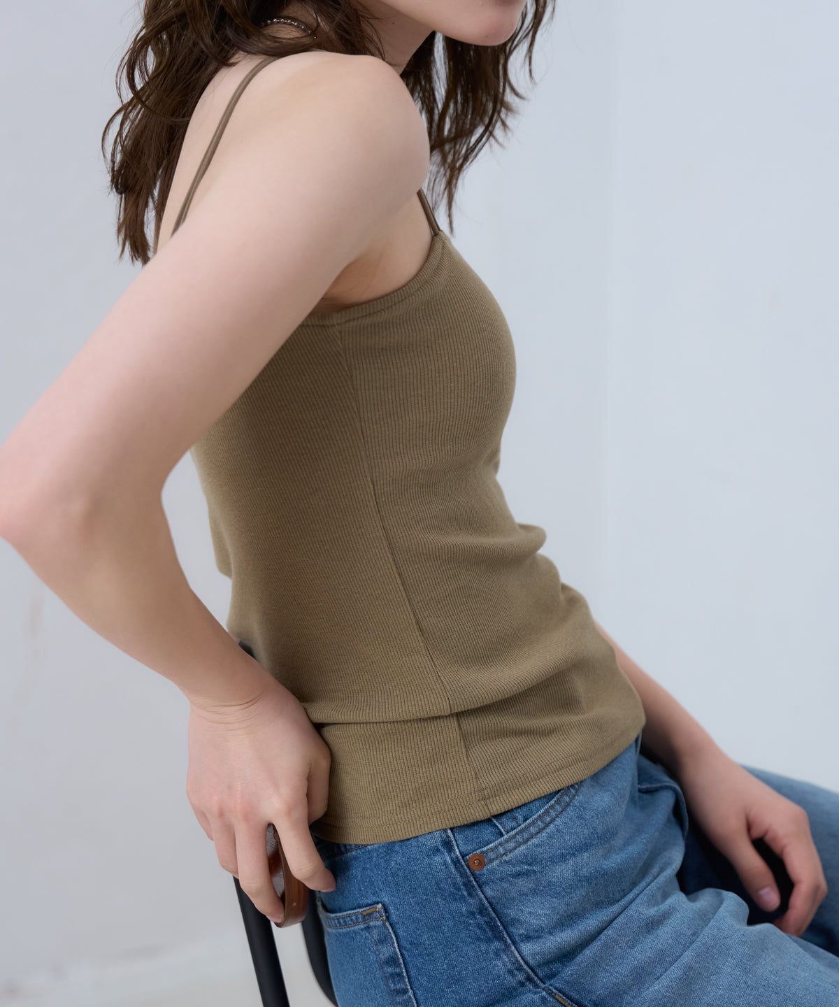 カップ付きダブルストラップキャミソール/ベアトップ