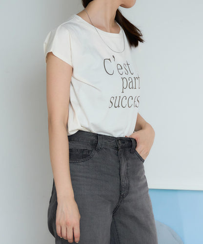 フロントロゴ フレンチスリーブTシャツ/サイロ コットンTシャツ