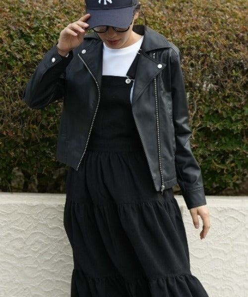 フェイクレザーライダースジャケット