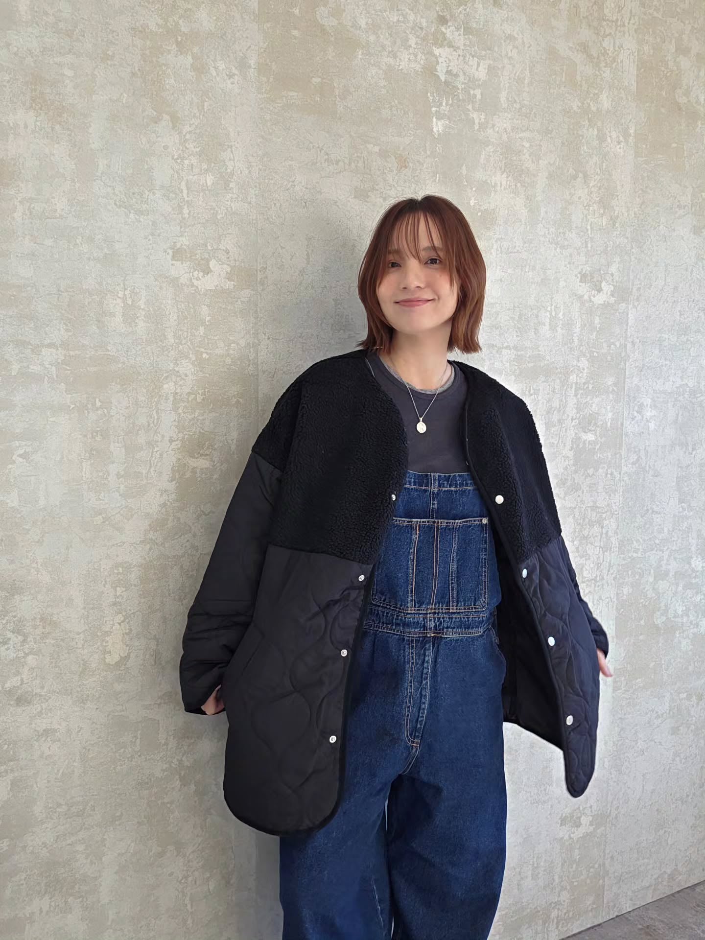 ボア切り替え中綿ブルゾン