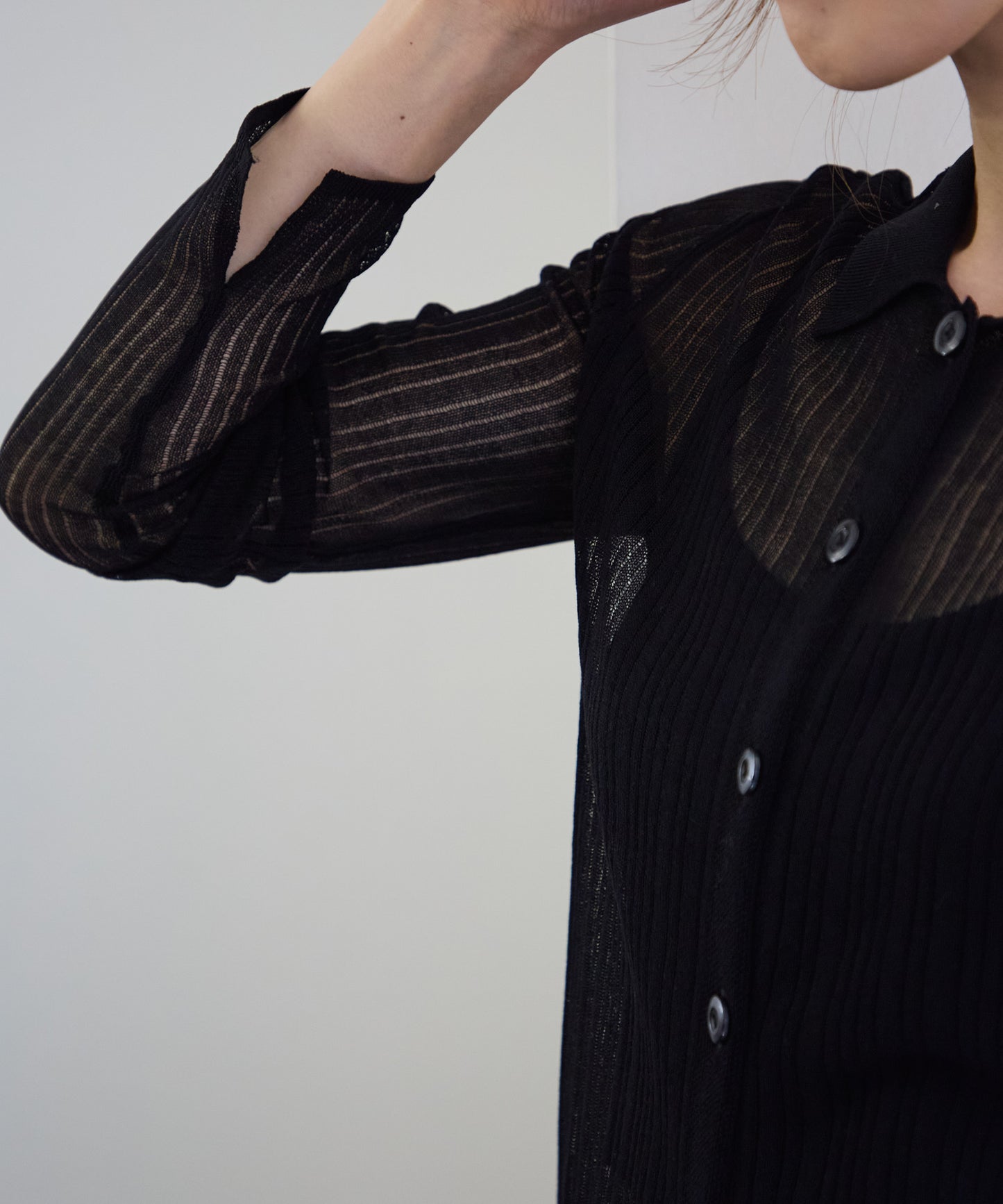 シアーリブニットカーディガン