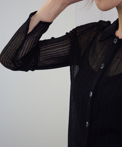 シアーリブニットカーディガン