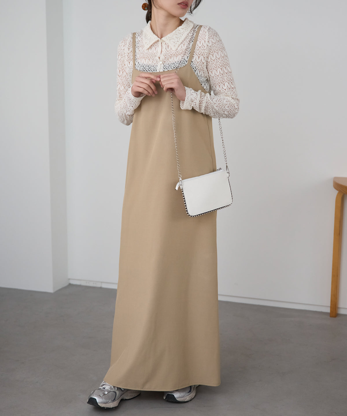 ベーシックキャミロングワンピース【後ろゴム／アジャスター付き】