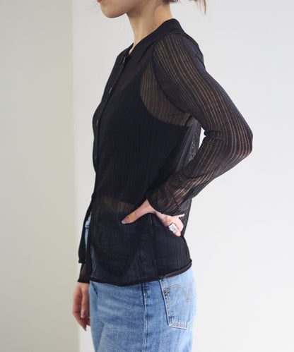 シアーリブニットカーディガン