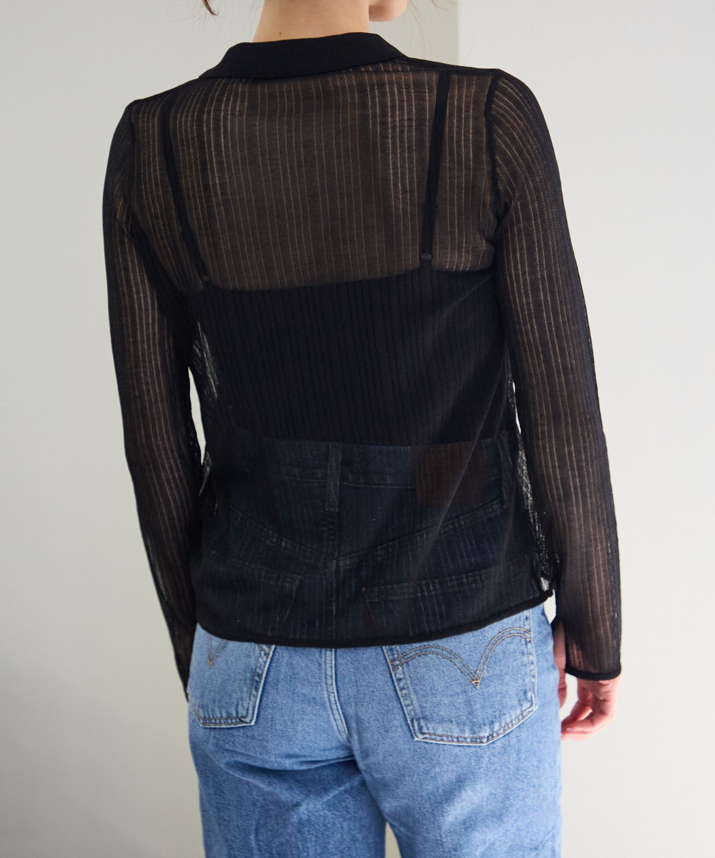 シアーリブニットカーディガン