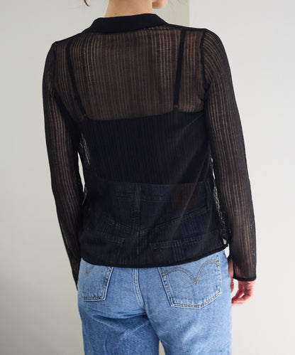 シアーリブニットカーディガン