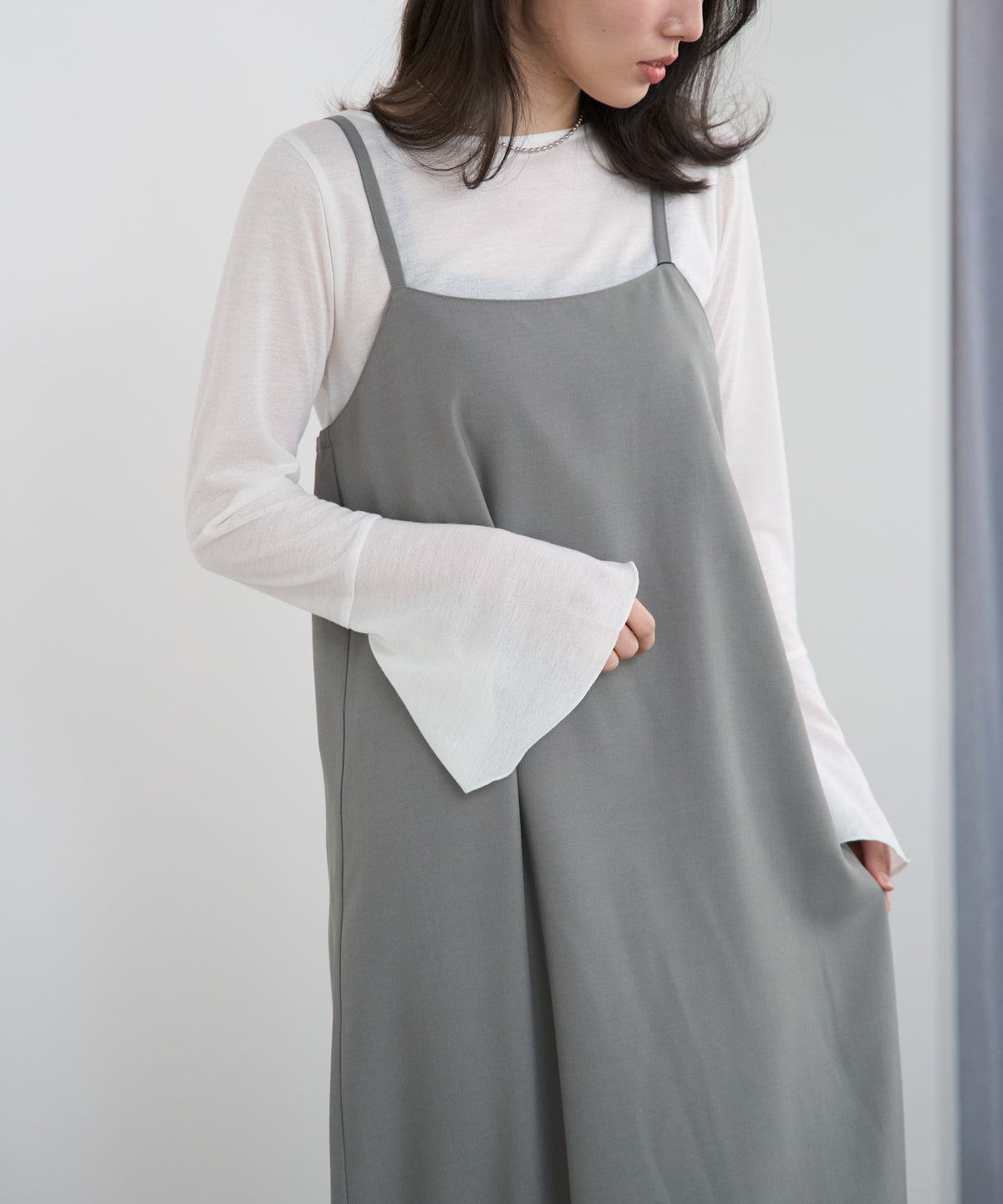 ベーシックキャミロングワンピース【後ろゴム／アジャスター付き】