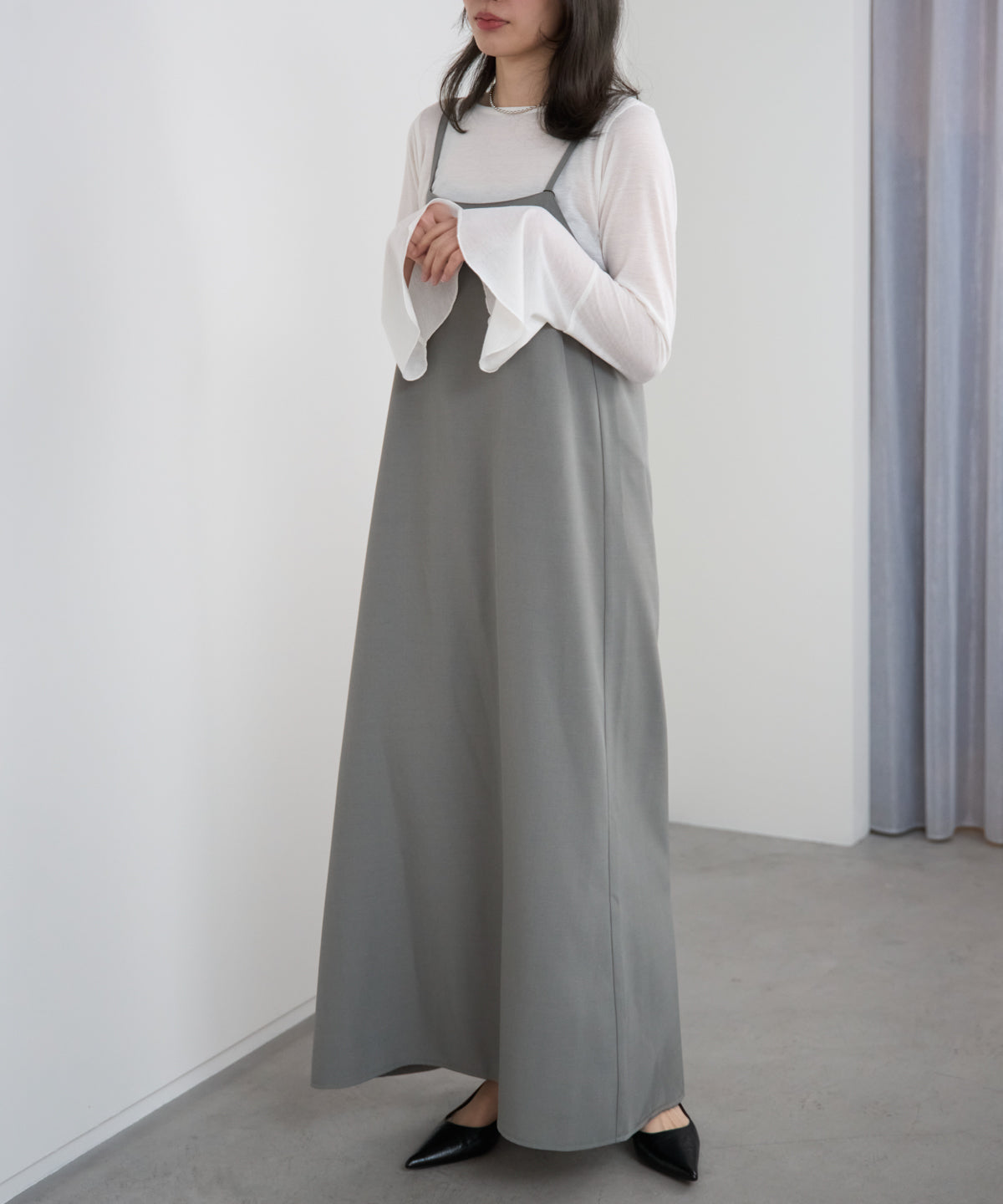 ベーシックキャミロングワンピース【後ろゴム／アジャスター付き】