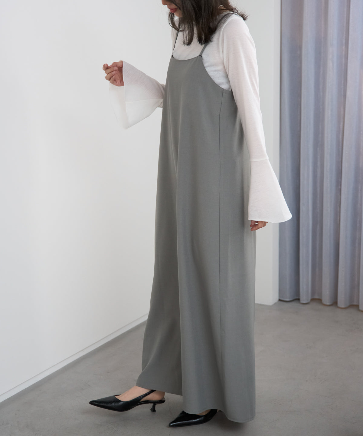 ベーシックキャミロングワンピース【後ろゴム／アジャスター付き】