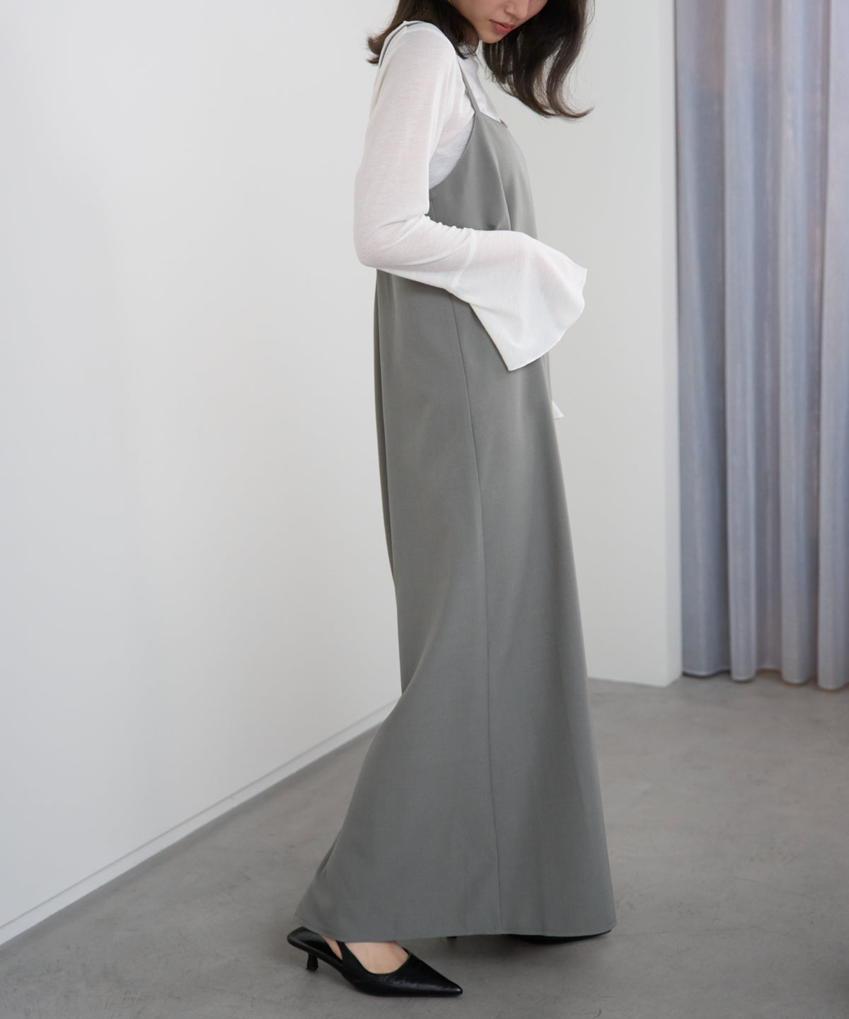 ベーシックキャミロングワンピース【後ろゴム／アジャスター付き】