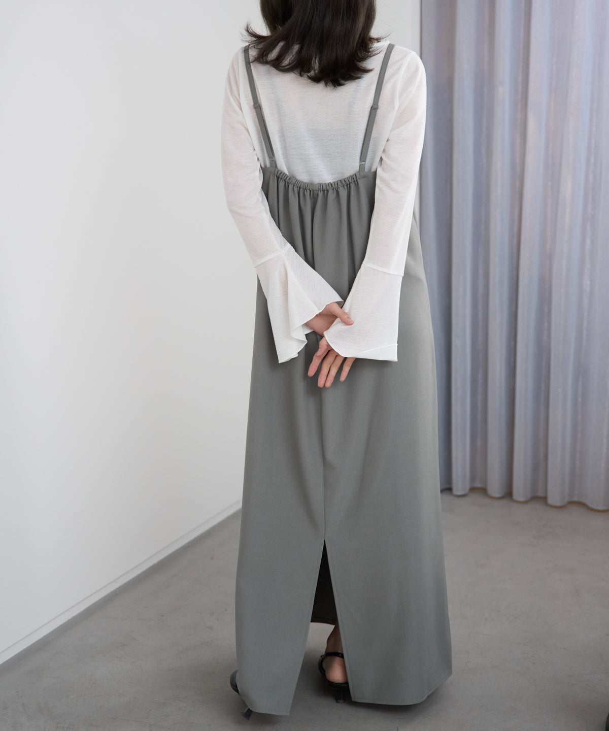 ベーシックキャミロングワンピース【後ろゴム／アジャスター付き】