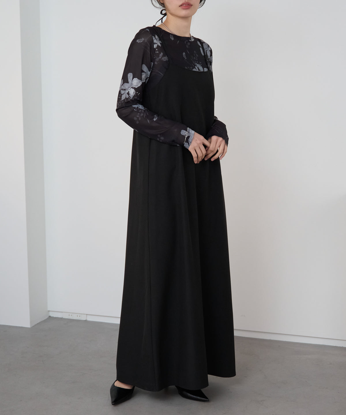 ベーシックキャミロングワンピース【後ろゴム／アジャスター付き】