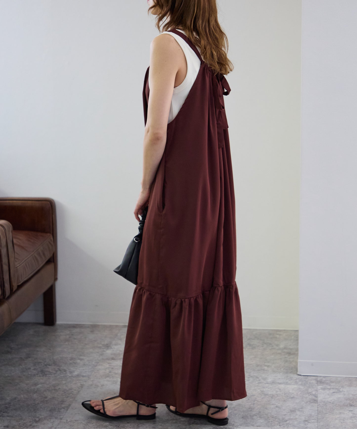 バックリボンキャミワンピース