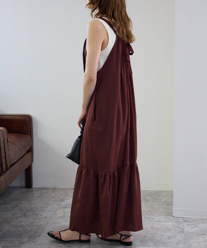 バックリボンキャミワンピース