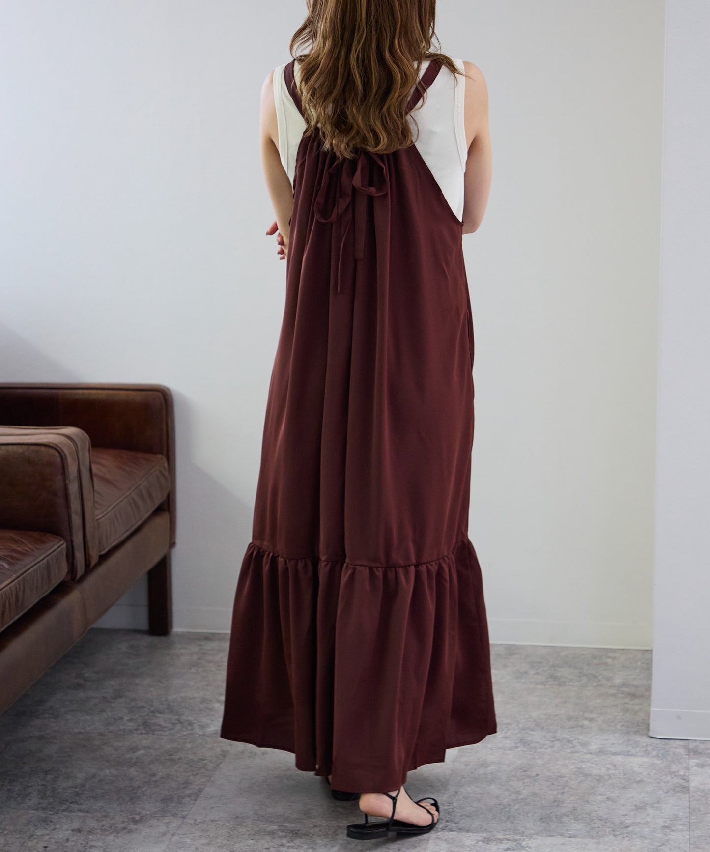 バックリボンキャミワンピース