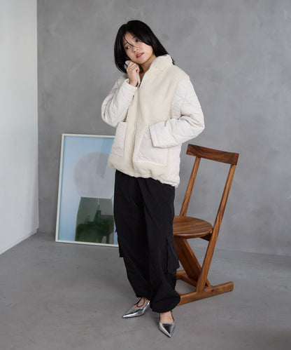 ボア切り替え スタンドカラーブルゾン