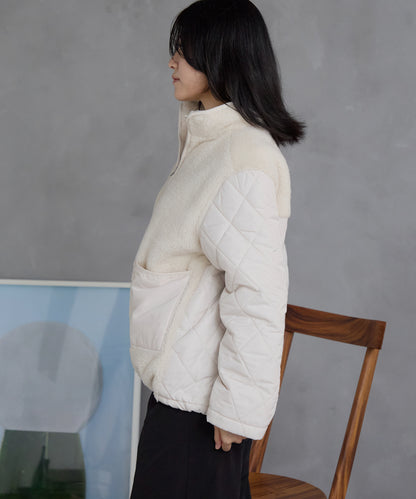 ボア切り替え スタンドカラーブルゾン