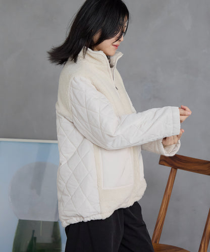 ボア切り替え スタンドカラーブルゾン