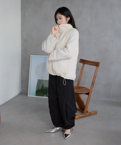 ボア切り替え スタンドカラーブルゾン