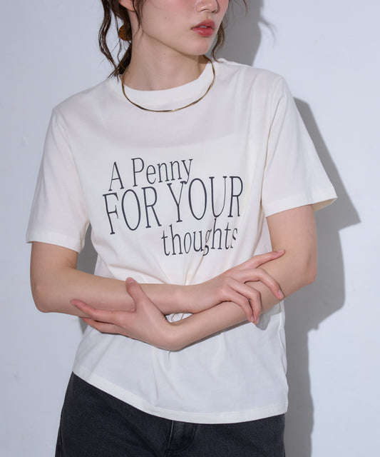 'THOUGHTS' ロゴ 半袖サイロTシャツ/コットンTシャツ