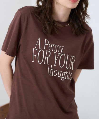 'THOUGHTS' ロゴ 半袖サイロTシャツ/コットンTシャツ