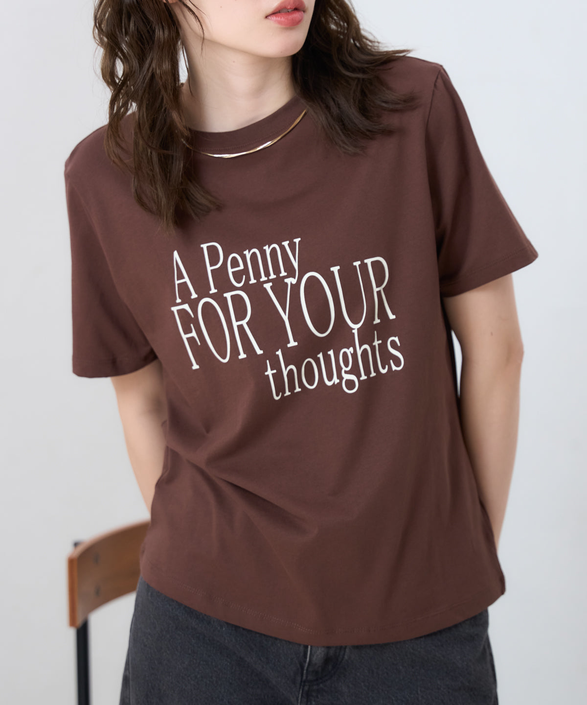 'THOUGHTS' ロゴ 半袖サイロTシャツ/コットンTシャツ