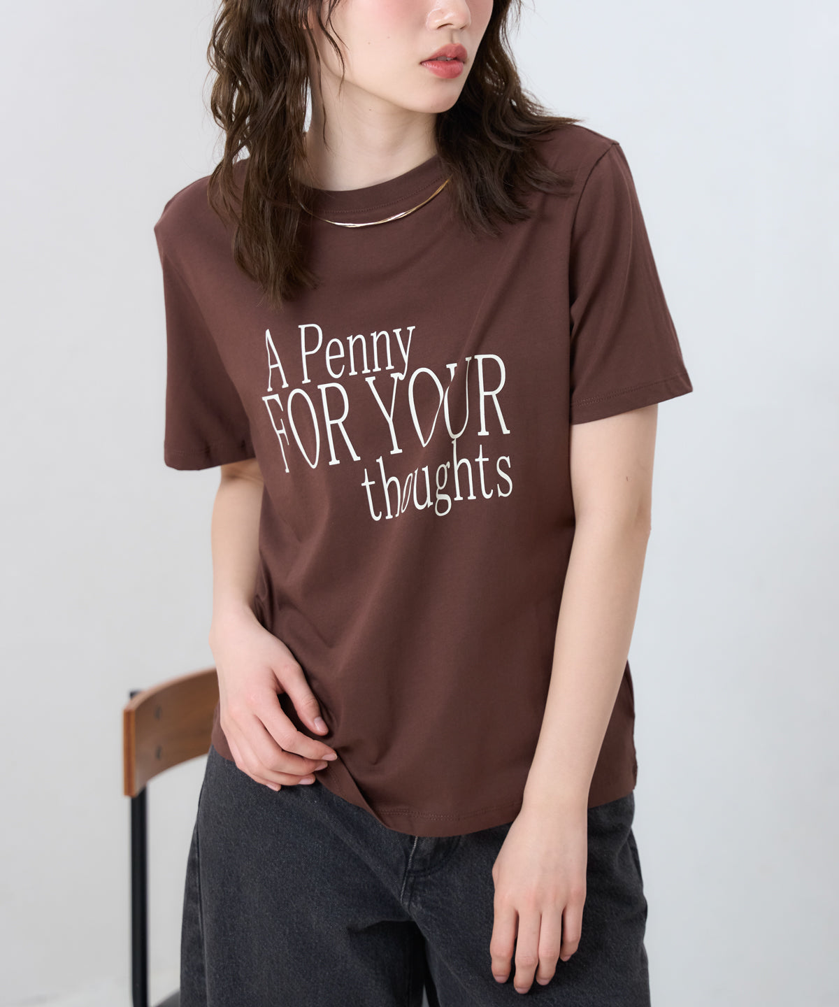 'THOUGHTS' ロゴ 半袖サイロTシャツ/コットンTシャツ
