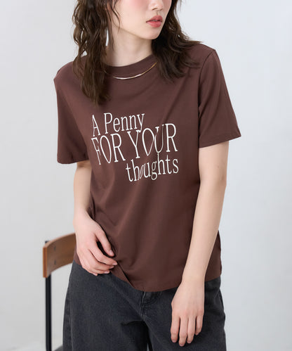 'THOUGHTS' ロゴ 半袖サイロTシャツ/コットンTシャツ