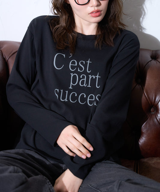 ロゴプリント長袖Tシャツ/スーパーストレッチ