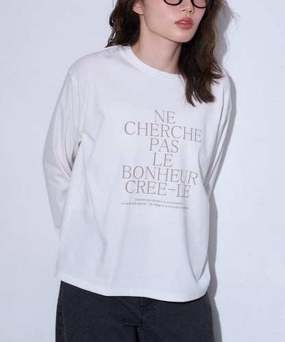 長袖ロゴプリントTシャツ