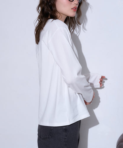 長袖ロゴプリントTシャツ