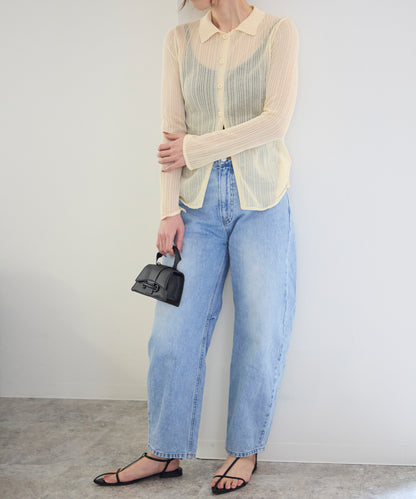 シアーリブニットカーディガン