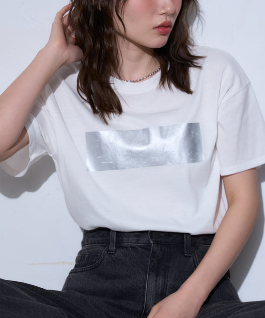 箔プリント半袖Tシャツ