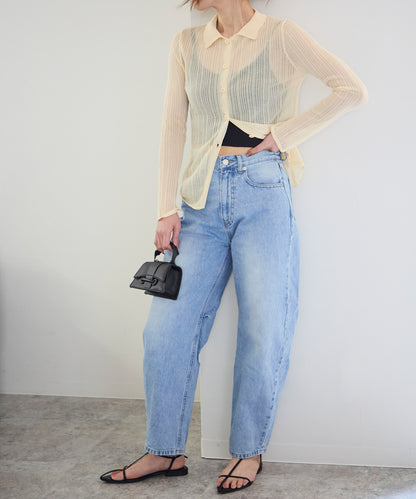 シアーリブニットカーディガン