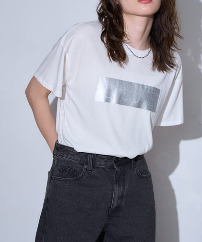 箔プリント半袖Tシャツ