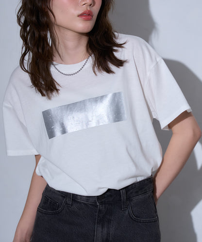 箔プリント半袖Tシャツ