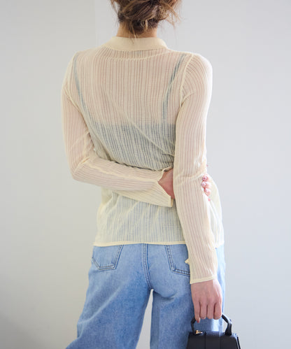 シアーリブニットカーディガン