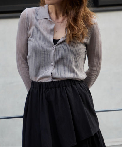 シアーリブニットカーディガン