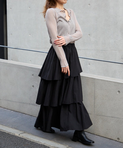 シアーリブニットカーディガン