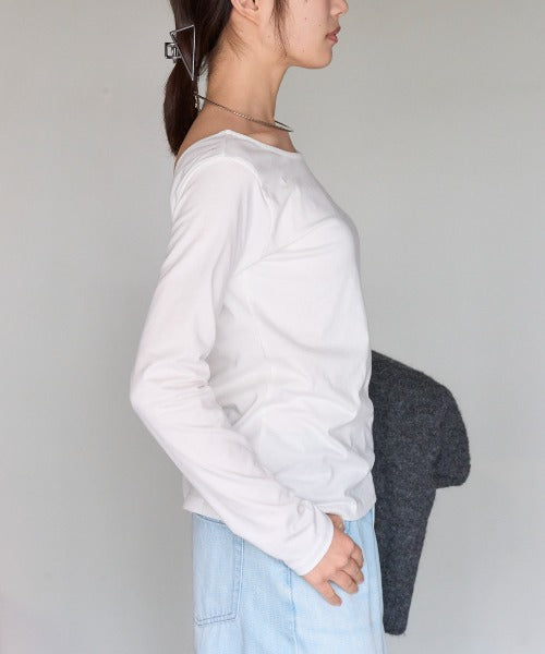 バックオープン長袖Tシャツ/前後2way着用可能