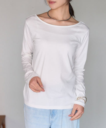 バックオープン長袖Tシャツ/前後2way着用可能