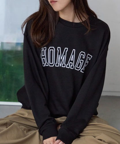 オーバーサイズ カレッジ風ロゴスウェット/トレーナー