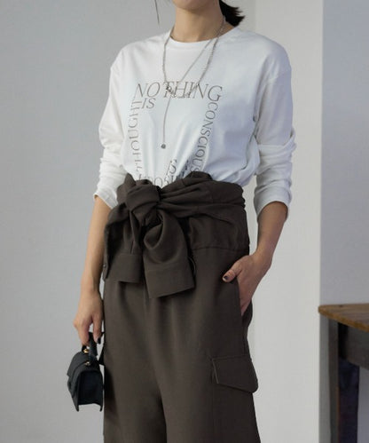 スクエアロゴプリントT/スーパーストレッチ 長袖ロンT