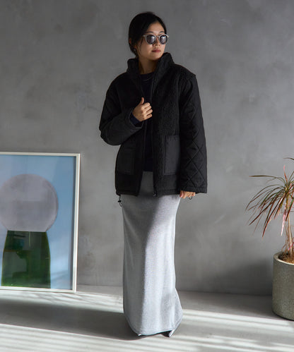 ボア切り替え スタンドカラーブルゾン