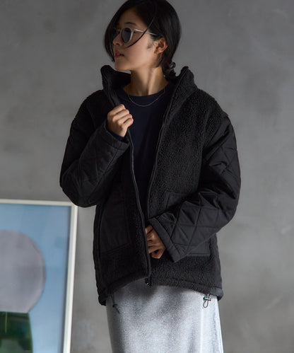 ボア切り替え スタンドカラーブルゾン