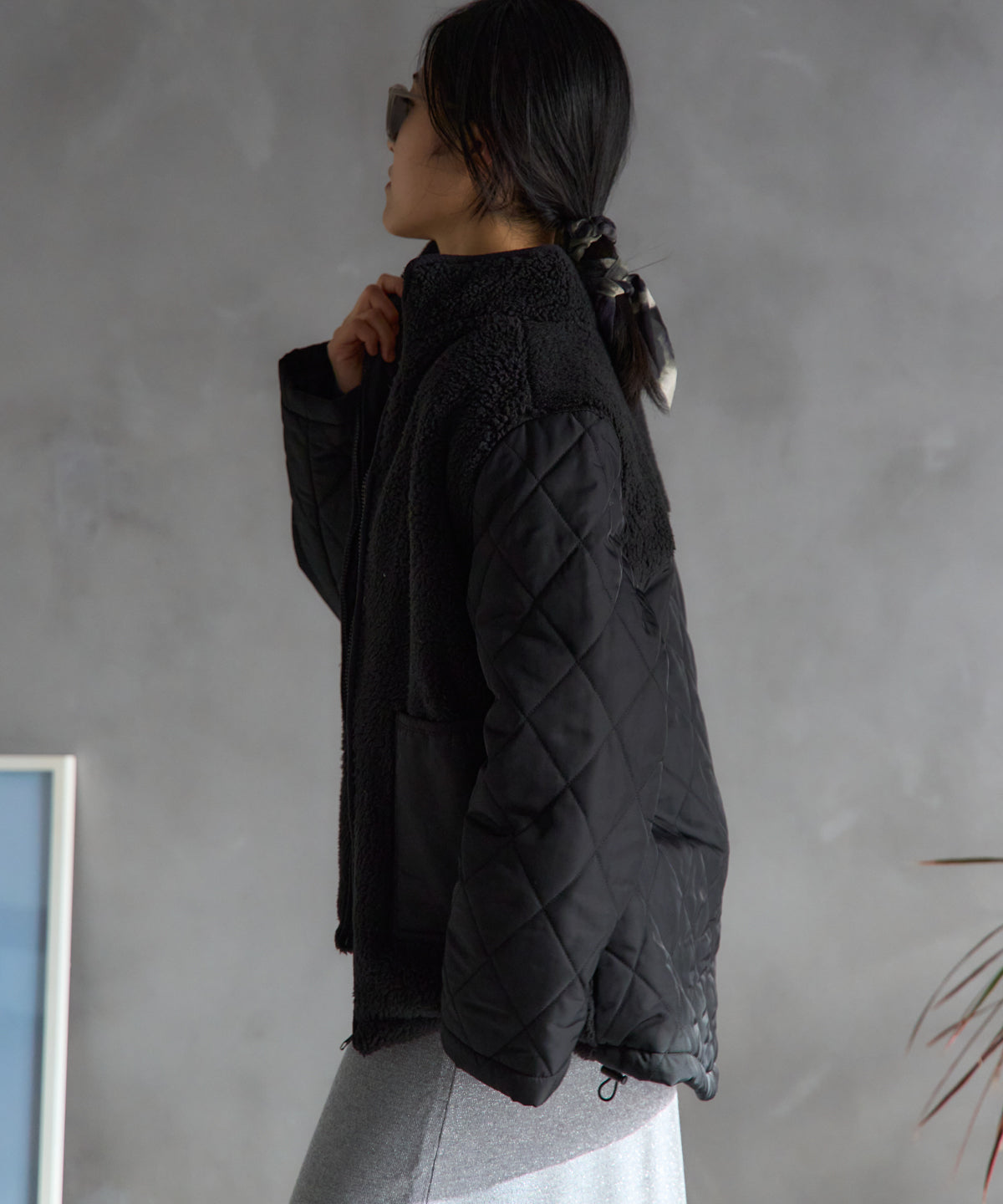 ボア切り替え スタンドカラーブルゾン