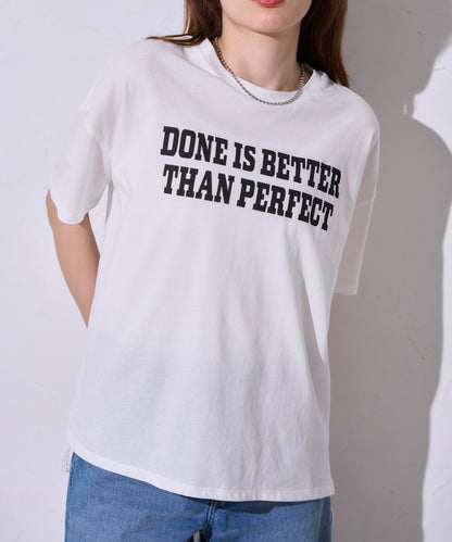 サイロコットン 前後差5分袖ロゴTシャツ