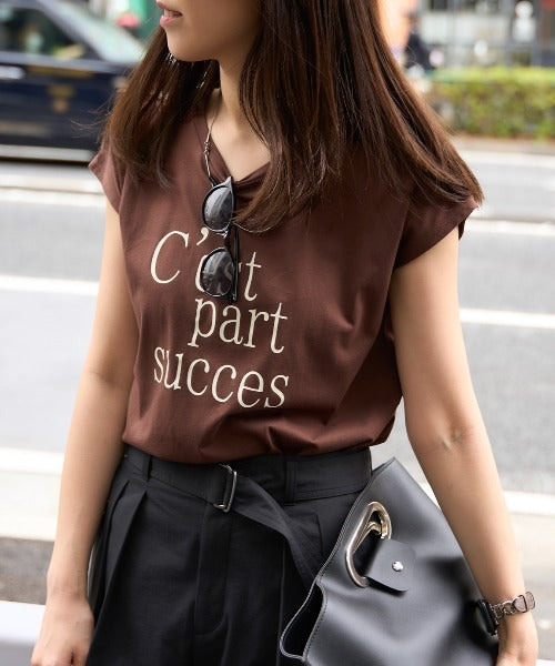 フロントロゴ フレンチスリーブTシャツ/サイロ コットンTシャツ