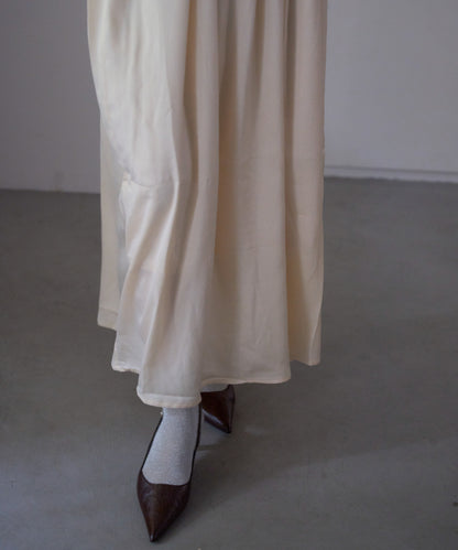 ワッシャーサテンギャザーキャミワンピース